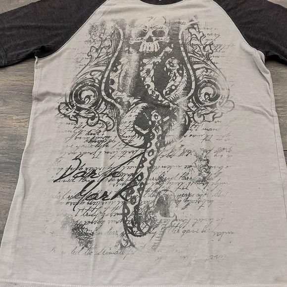 Vintage Y2K Universal Studios Harry Potter Grunge Style Skull Art T-Shirt Size S - Picture 2 of 6